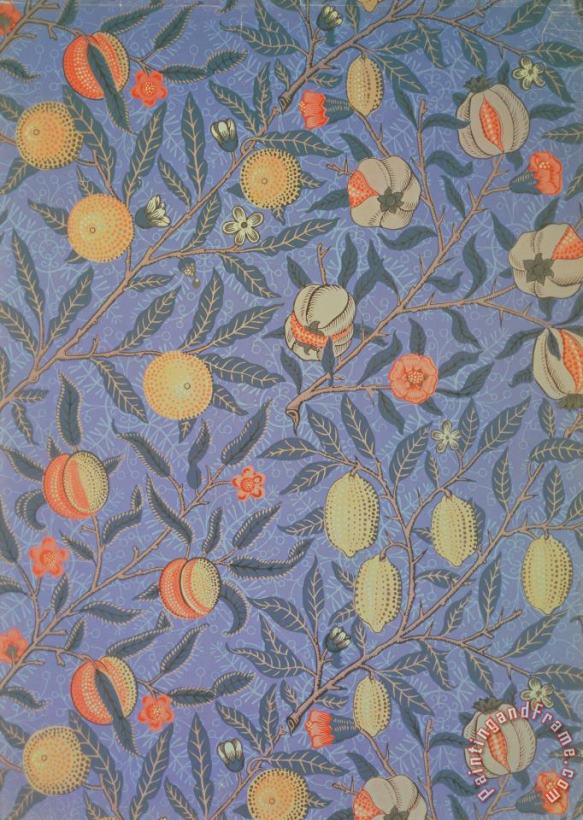 William Morris Blue Fruit Art Print