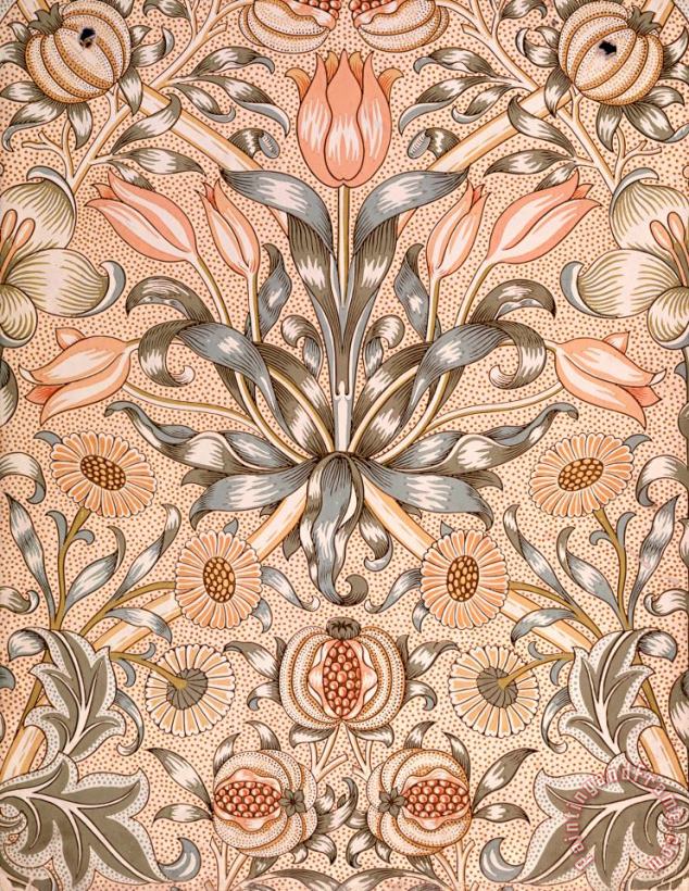 William Morris Lily And Pomegranate Wallpaper Design Art Painting