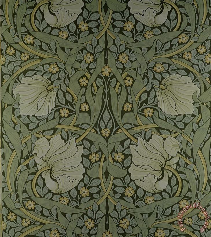 Pimpernel Wallpaper Design painting - William Morris Pimpernel Wallpaper Design Art Print