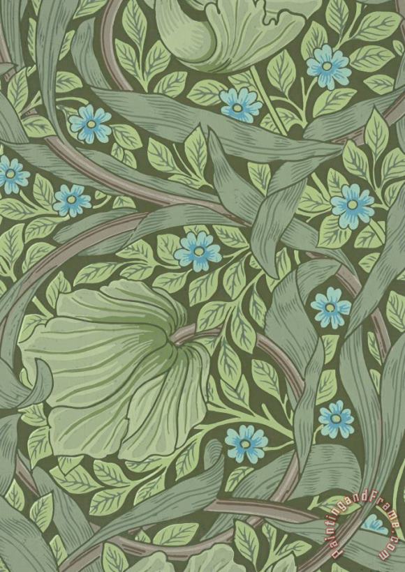 William Morris Wallpaper Sample with Forget Me Nots Art Painting