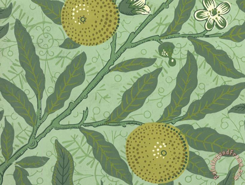 William Morris Wallpaper Sample with Lemons And Branches Art Print