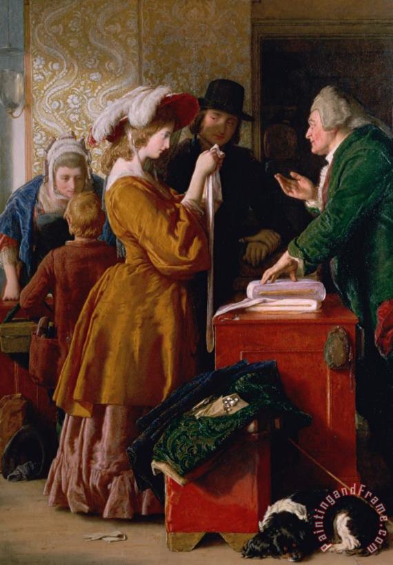 William Mulready Choosing the Wedding Gown from chapter 1 of 'The Vicar of Wakefield' Art Print