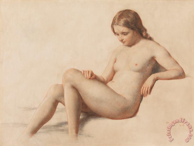 Study of a Nude painting - William Mulready Study of a Nude Art Print