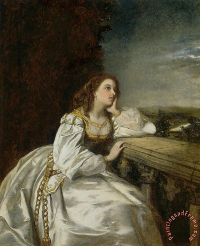 Juliet, O That I Were a Glove Upon That Hand painting - William Powell Frith Juliet, O That I Were a Glove Upon That Hand Art Print