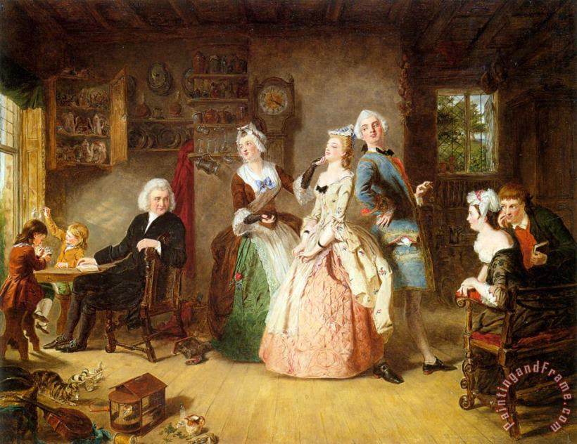 Measuring Heights painting - William Powell Frith Measuring Heights Art Print