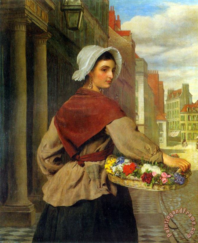 The Flower Seller painting - William Powell Frith The Flower Seller Art Print