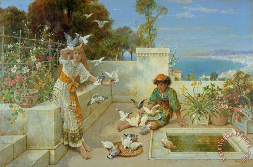 William Stephen Coleman Children by the Mediterranean Art Print