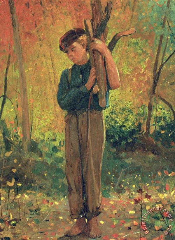 Winslow Homer Boy Holding Logs Art Painting
