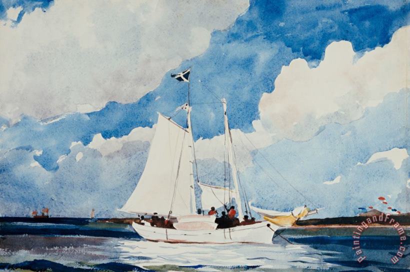 Fishing Schooner in Nassau painting - Winslow Homer Fishing Schooner in Nassau Art Print