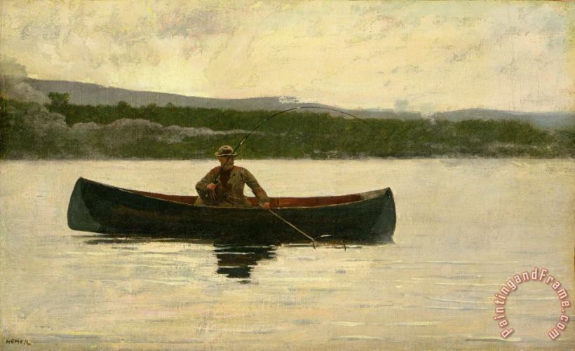 Playing a Fish painting - Winslow Homer Playing a Fish Art Print