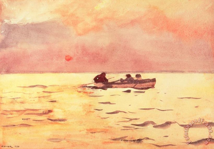 Winslow Homer Rowing Home Art Painting