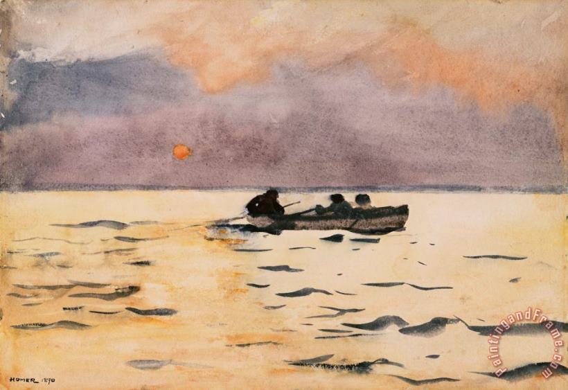 Winslow Homer Rowing Home Art Painting
