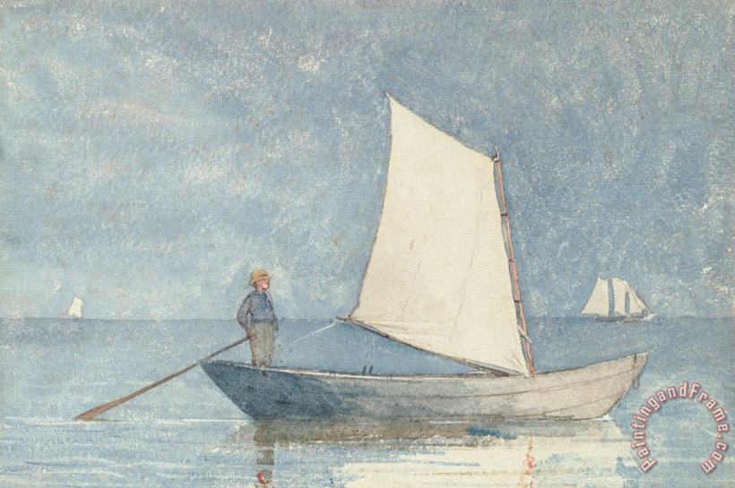 Winslow Homer Sailing a Dory Art Painting