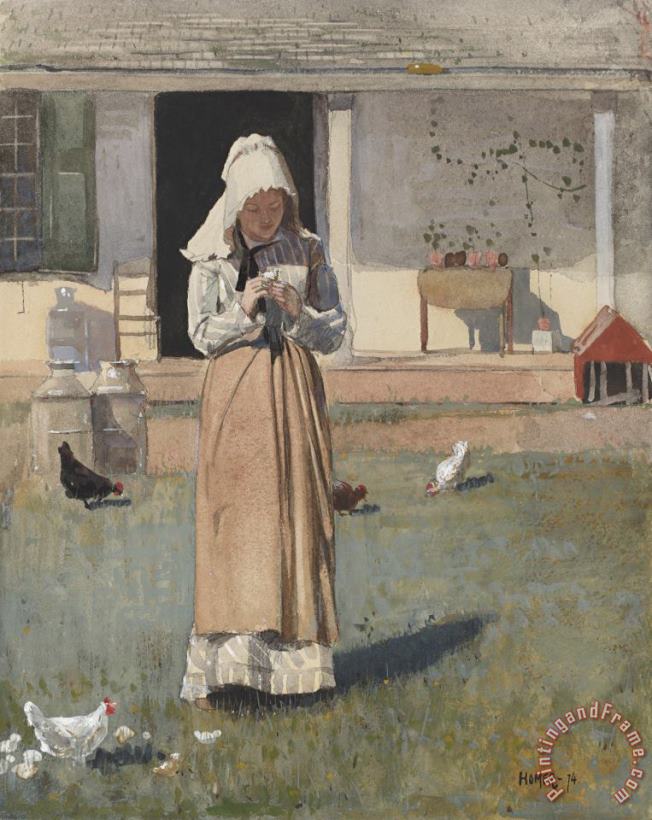 The Sick Chicken painting - Winslow Homer The Sick Chicken Art Print