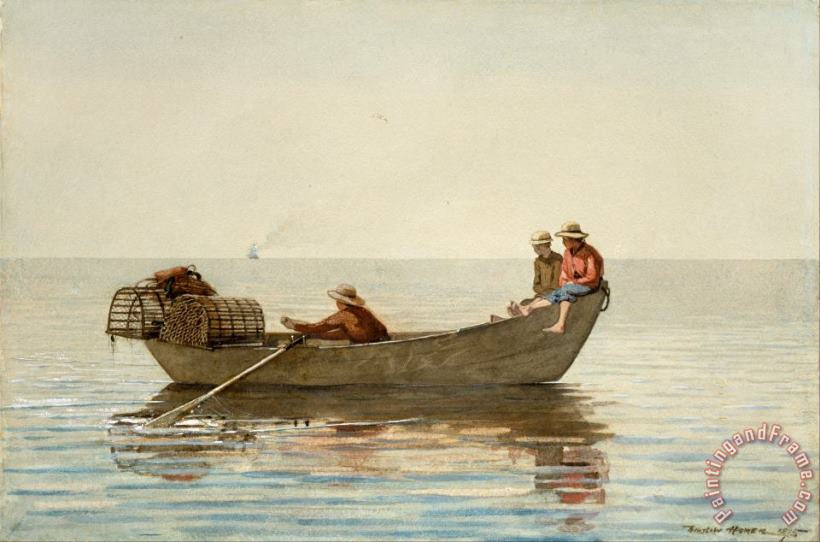 Winslow Homer Three Boys in a Dory with Lobster Pots Art Print