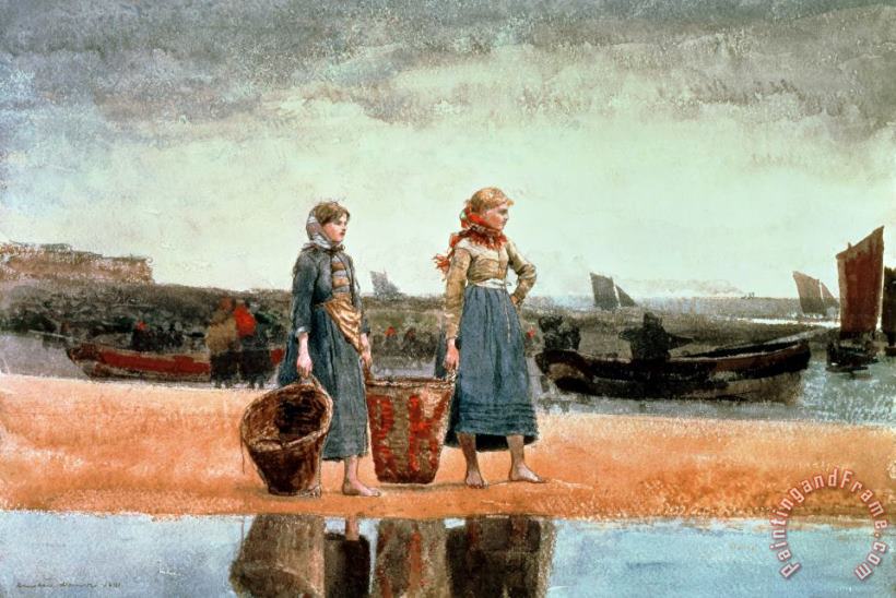 Winslow Homer Two Girls on the Beach Art Painting