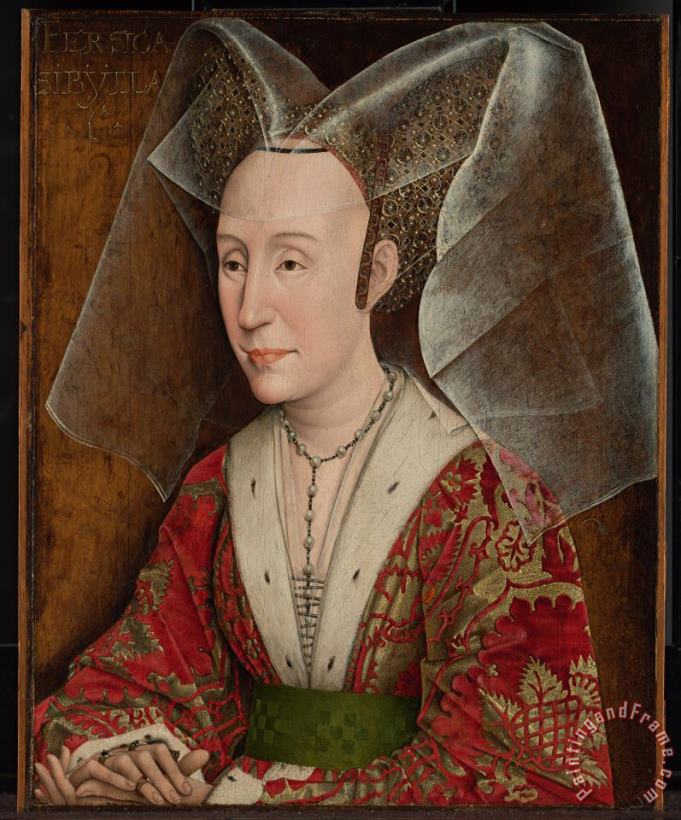 Portrait Of Isabella Of Portugal painting - Workshop of Rogier van der Weyden Portrait Of Isabella Of Portugal Art Print