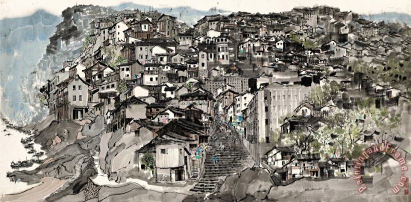 Chongqing, The Mountain City 山城重慶 painting - Wu Guanzhong Chongqing, The Mountain City 山城重慶 Art Print