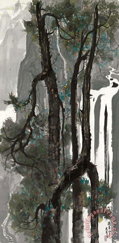 Wu Guanzhong E'mei Under Li Bai's Moonlight Art Painting