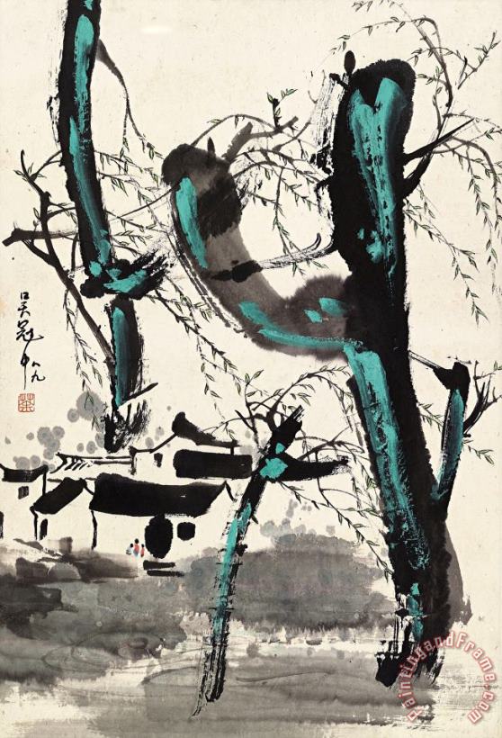Wu Guanzhong Jiangnan Scenery Art Print