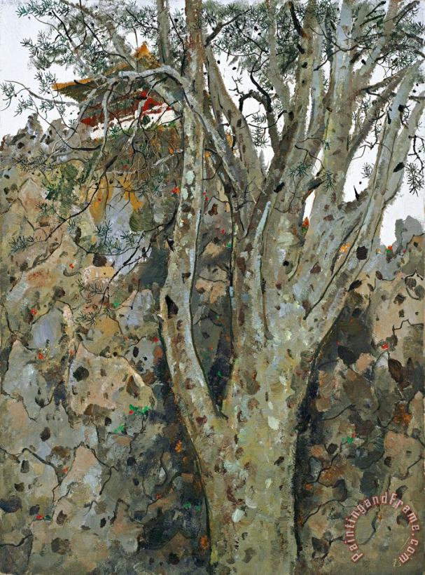 Wu Guanzhong Lacebark Pine in The Imperial Palace, 1975 Art Painting