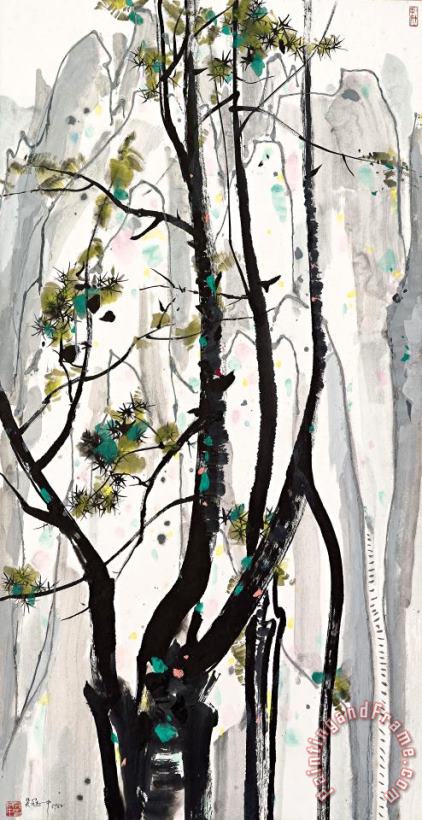 Magnificent Landscape, 1988 painting - Wu Guanzhong Magnificent Landscape, 1988 Art Print