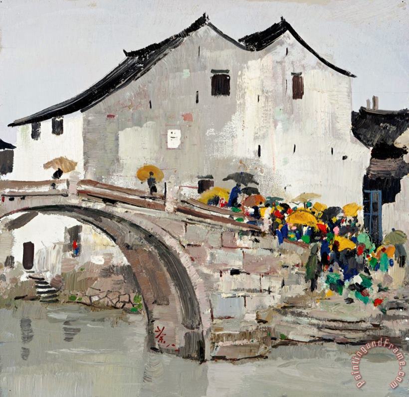 Wu Guanzhong Morning Rain, 1981 Art Painting
