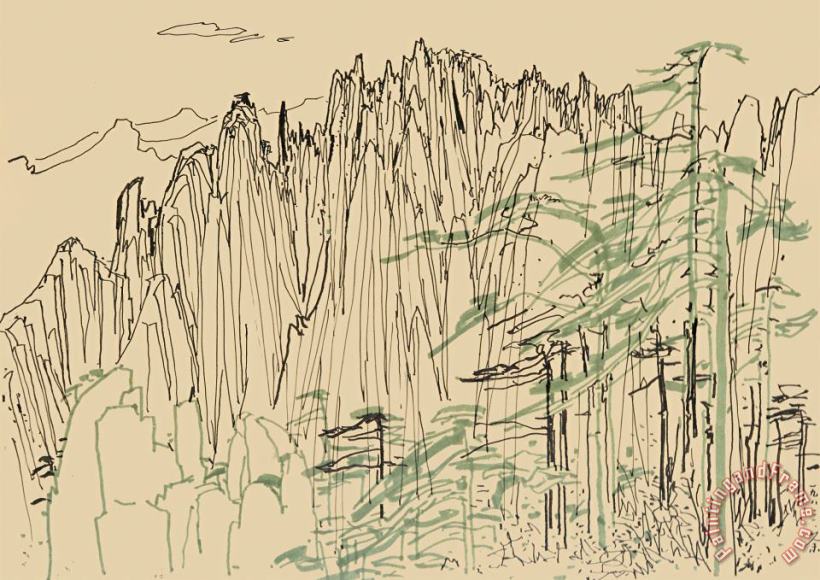 Mt. Huang, 1983 painting - Wu Guanzhong Mt. Huang, 1983 Art Print