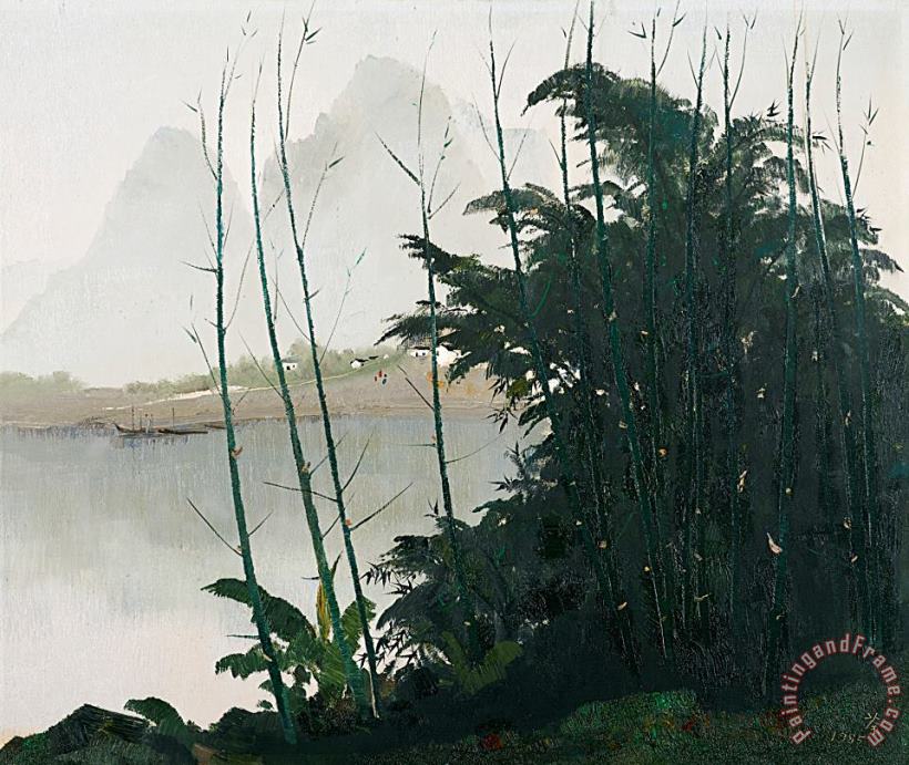 New Bamboos Alongside The Li River painting - Wu Guanzhong New Bamboos Alongside The Li River Art Print