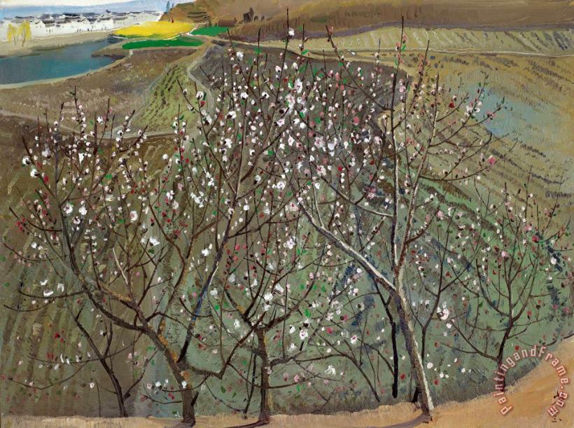 Wu Guanzhong Peach Blossoms, 1963 Art Painting
