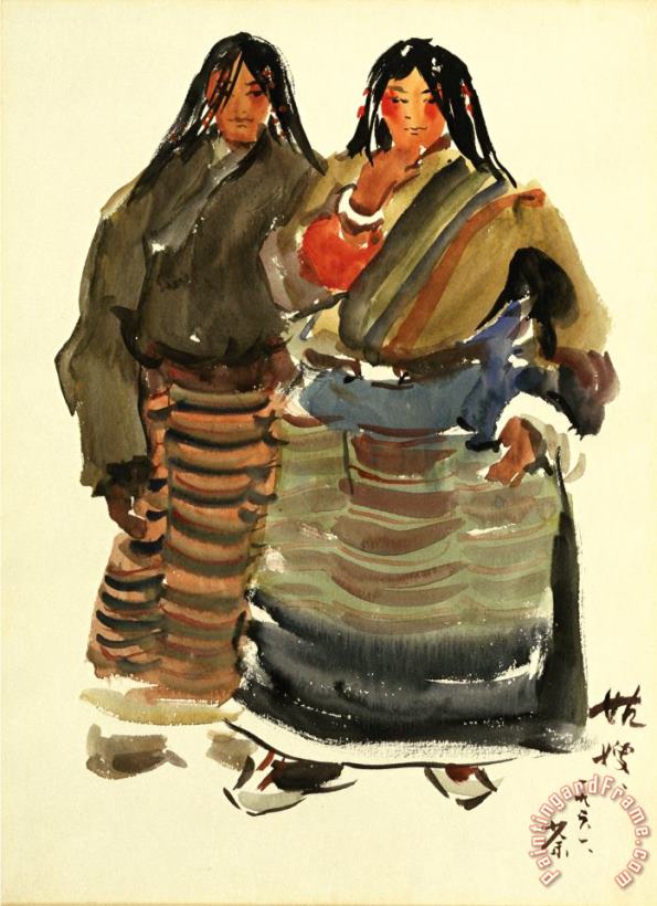 Wu Guanzhong Sisters in Law, 1961 Art Painting
