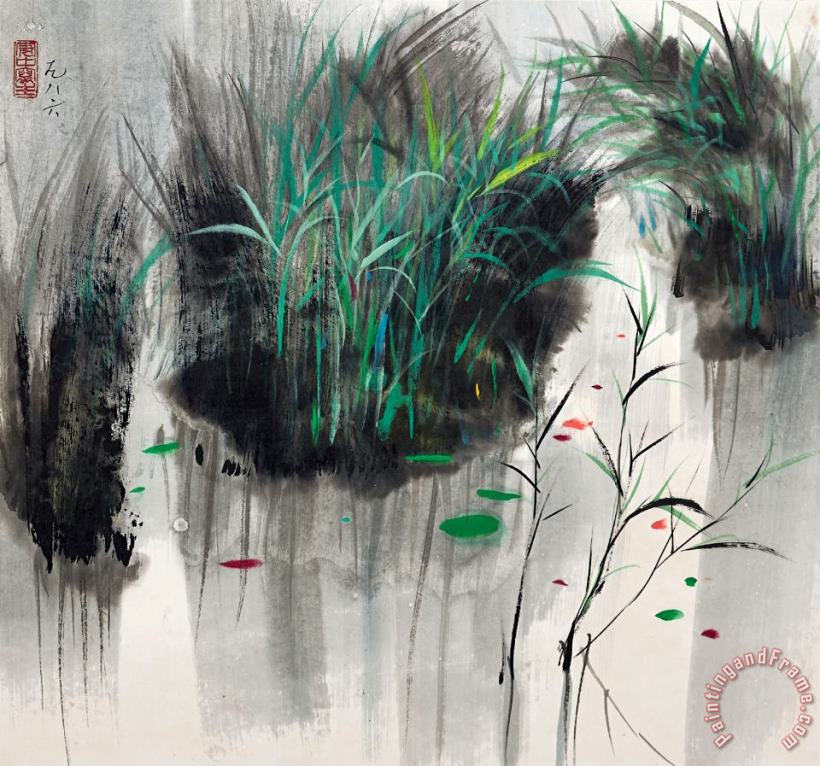 Spring to The Reed Pond painting - Wu Guanzhong Spring to The Reed Pond Art Print