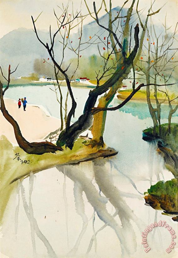 The Hua Stream of Guiyang, 1972 painting - Wu Guanzhong The Hua Stream of Guiyang, 1972 Art Print