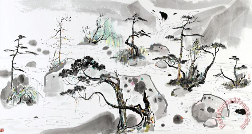 Wu Guanzhong The Sea of Potted Landscapes, 1986 Art Painting