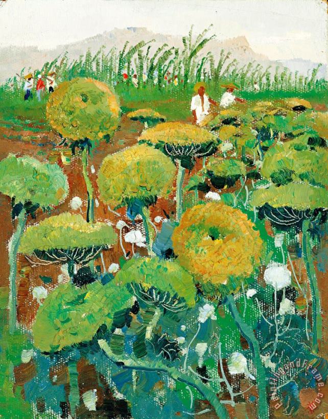 Turnip Flowers, 1972 painting - Wu Guanzhong Turnip Flowers, 1972 Art Print