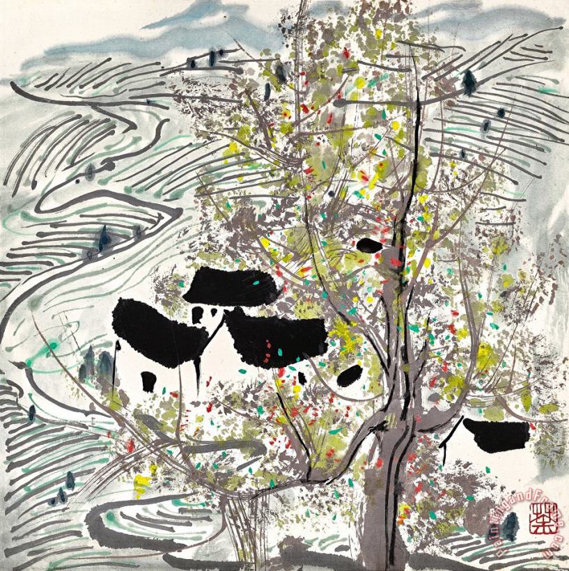 Wu Guanzhong 梯田 Paddy Fields Art Print