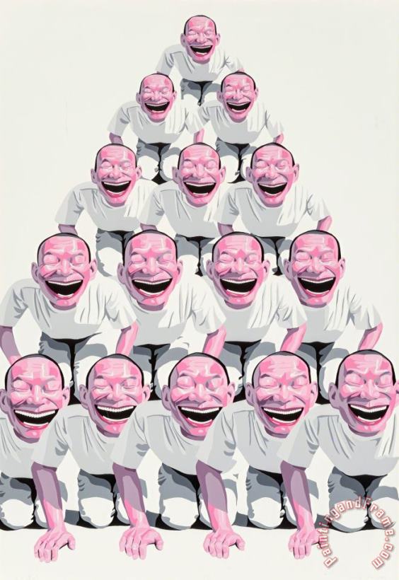Yue Minjun Pyramid, 2001 Art Painting