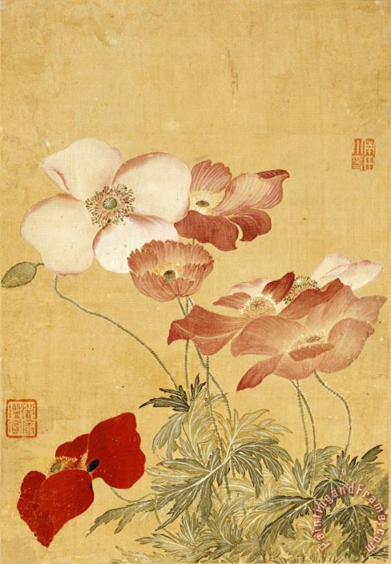 Yun Shouping Poppies Art Painting