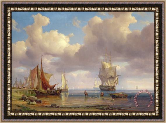 Adolf Vollmer Calm Sea Framed Painting