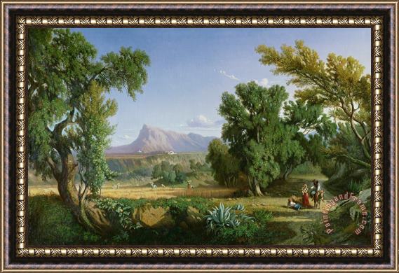 Adolphe Paul Emile Balfourier Outskirts of Valdemusa Framed Painting