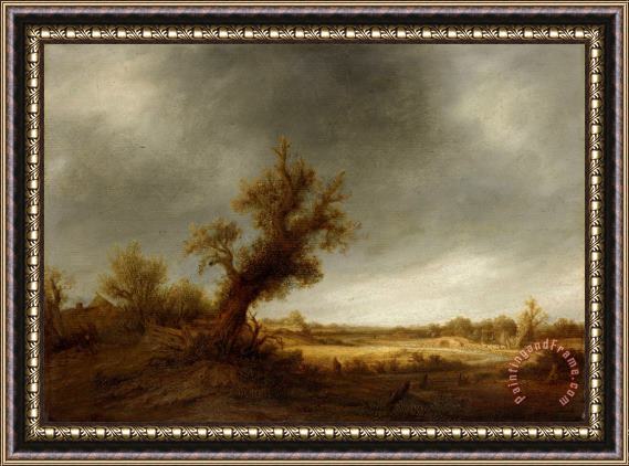 Adriaen Van Ostade Landscape with an Old Oak Framed Print