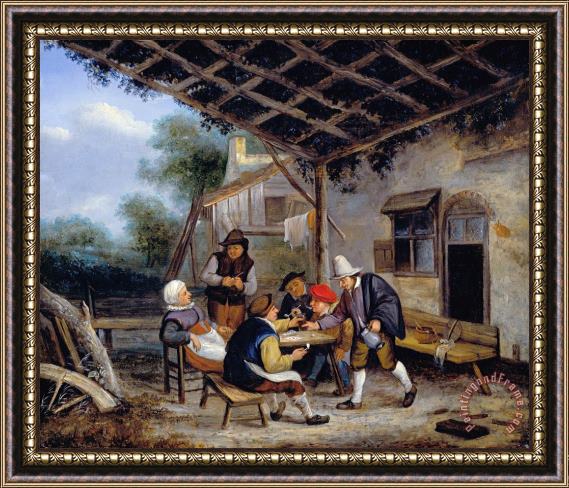 Adriaen Van Ostade Peasants Drinking Framed Print