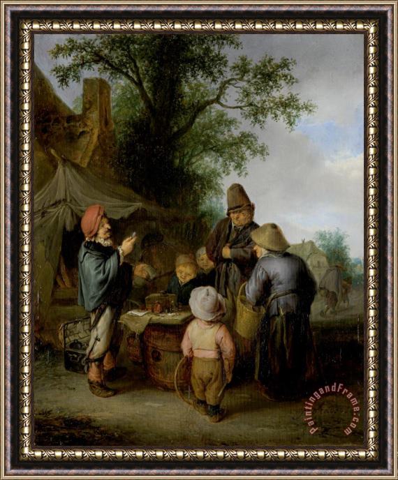 Adriaen Van Ostade Quacksalver (charlatan) Framed Painting