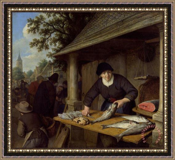 Adriaen Van Ostade The Fishwife Framed Painting