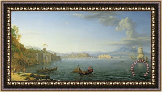 Adrien Manglard View of Naples Framed Painting