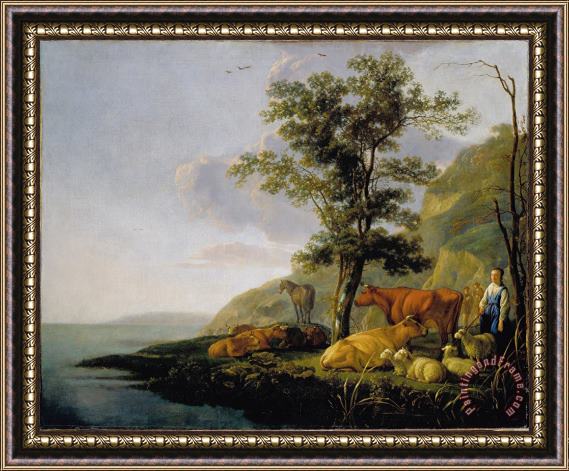 Aelbert Cuyp Cattle Near a River Framed Painting