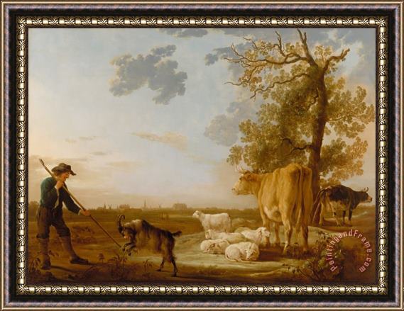 Aelbert Cuyp Landscape with Cattle Framed Painting