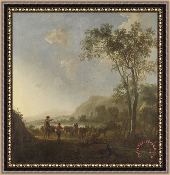 Aelbert Cuyp Landscape with Herdsmen And Cattle Framed Print