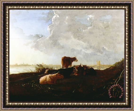 Aelbert Cuyp The Cattle Near a River Framed Painting