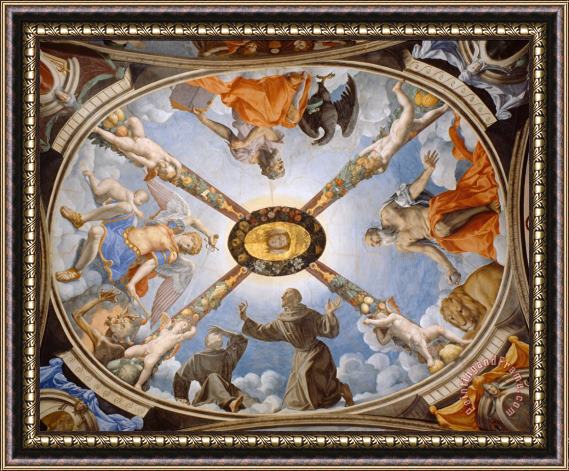 Agnolo Bronzino Ceiling of The Chapel of Eleonora of Toledo Framed Painting